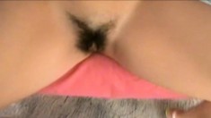 Endearing petticoat moans loudly as the big dick enters her hairy coochie