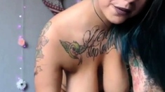busty tattooed latin cam-slut