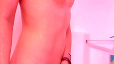 Small Tit Brunette Tattooed Teen Girlfriend Caught In Shower