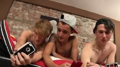 Slim gay porn movie Cheating Boys Threesome!