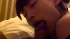 Amateur Hairy Asian Sucking Cock 1