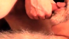 daddy bear sucking cock and cumming on his beard