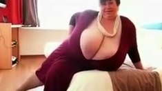 Dildo solo 49 years BBW housewife with big boobs